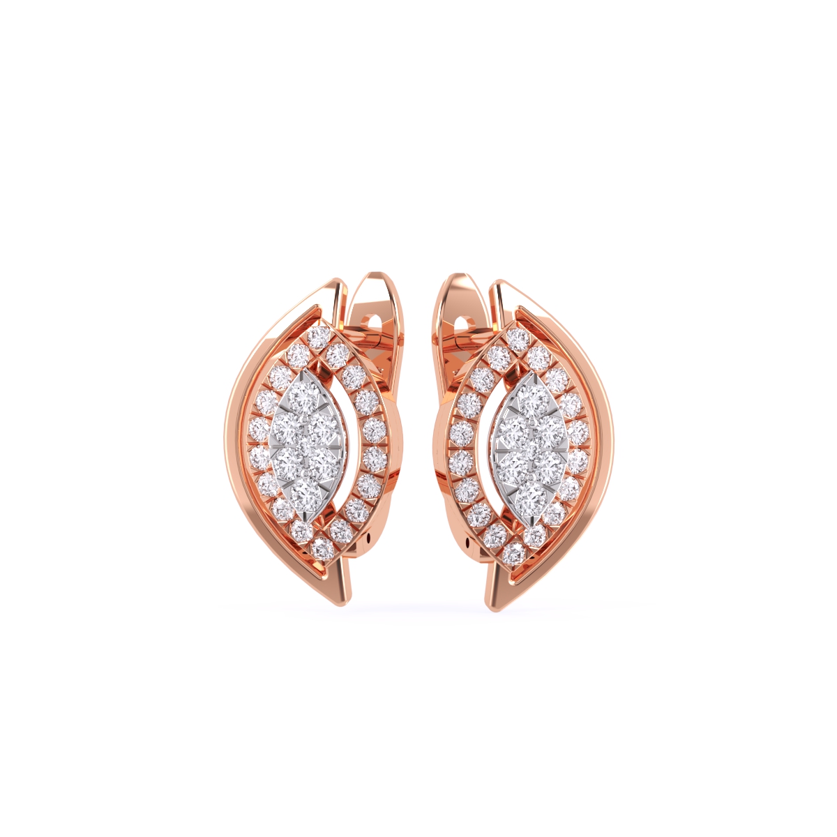 Trendy Leaf Style Cluster Hoop Earrings